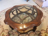Unique wooden Coffee table with glass top