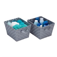 Woven Baskets, Gray, Medium (4 BASKETS IN TOTAL)