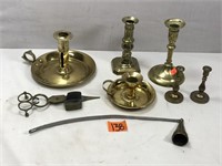 Various Brass Candle Sticks and More