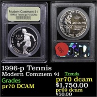 Proof 1996-p Tennis Modern Commem Dollar $1 Graded