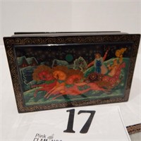 ORIENTAL LACQUERED BOX 5 IN
