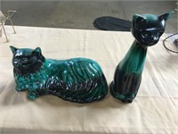 Lot of 2 Pottery Cats