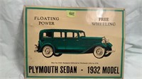 Plymouth 1932 vehicle sign reprint