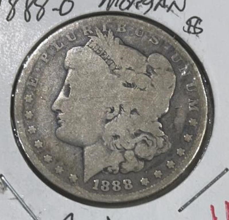 1888-O MORGAN SILVER DOLLAR (90% SILVER) (GOOD)