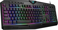 Gaming Keyboard  Full Size RGB Backlit Quiet