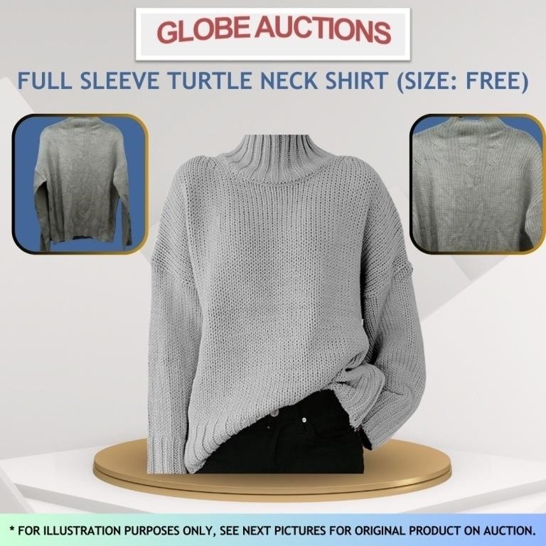 NEW FULL SLEEVE TURTLE NECK SHIRT (SIZE: FREE)