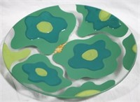 Large Art Glass Platter - 17.25 round