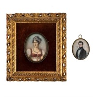 Pair of Framed Miniature Portrait Paintings