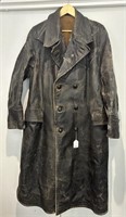 German WWII Leather Officers Great Coat