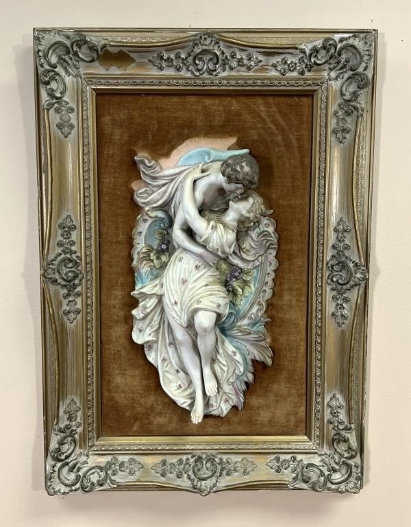 Lovers Embracing Framed Wall Plaque