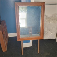 Wood Framed Mirror for Dresser 25"W 33"T