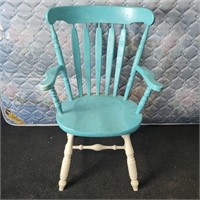 Vintage Turquoise Farmhouse Style Chair 23"W 22"D
