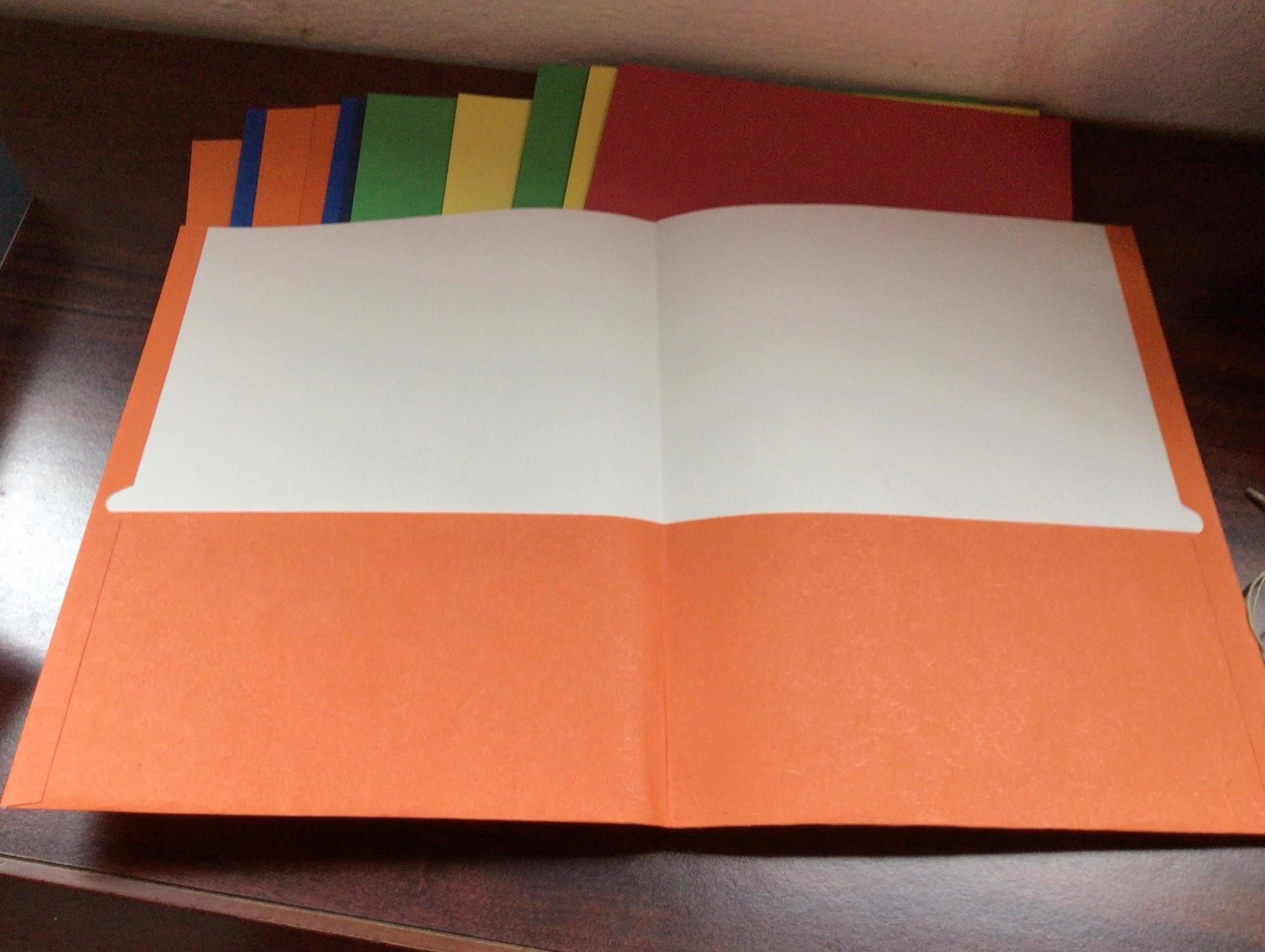 12 colored folders for filing