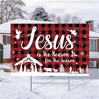 20 Inch Christmas Holy Nativity Yard Sign with