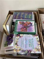 Three box lot greeting cards, cookbooks, and more
