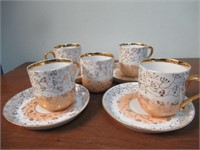 4 Matching Mini Tea Cup & Saucer