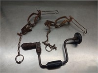 Antique Traps and Hand Drill