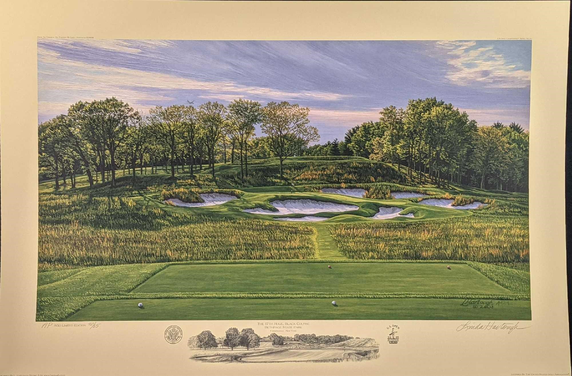 Linda Hartough Artist Proof Litho Golf Bethpage St