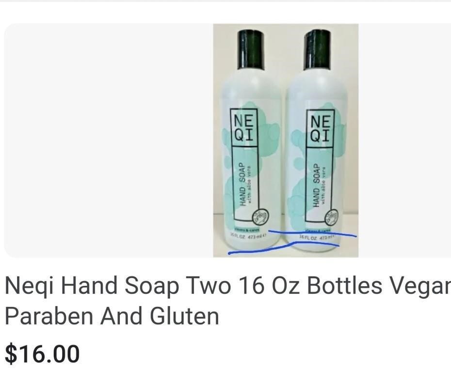 Qty of 2 - 16 Oz NEQI Hand Soap w/Aloe Vera