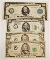 (2) $50 FRN; $100 FRN Series 1934; l $20 FRN