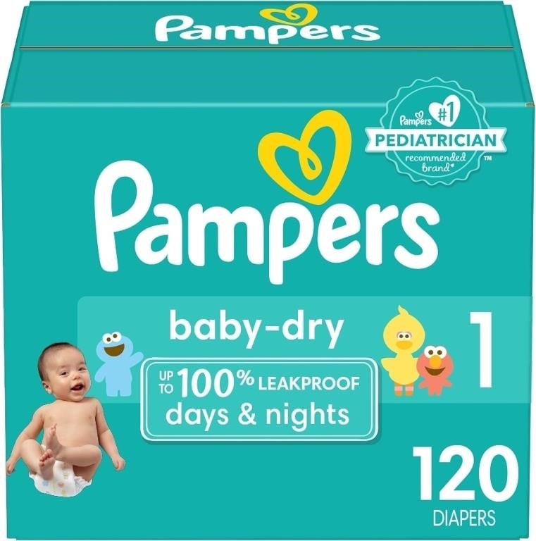 Pampers Baby Dry Diapers - Size 1, 120 Ct