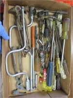 box flat of tools (2 wizard speed handles-misc)