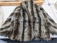 Jordache Brown & White Fur Coat
