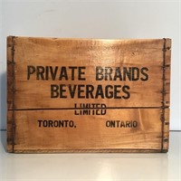 PRIVATE BRANDS ADVERTISING WOODEN CRATE