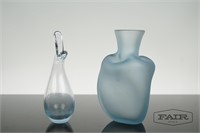 Pair of Blue Glass Vases