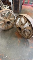 Pair of Antique Wagon Wheels