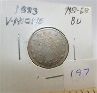 1883 "V" nickel