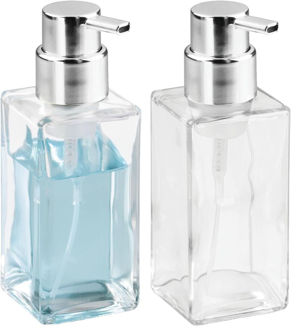 mDesign Glass Soap Dispenser - 2 Pack