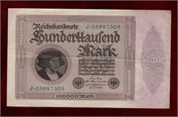 GERMANY 1923 CIRCULATED 100,000 MARK BANKNOTE
