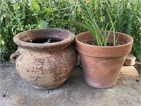 2- Outdoor Terra Cotta Planters, as pictured