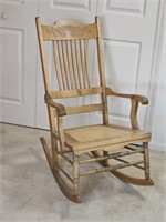 Beech Wood Cane Bottom Rocking Chair