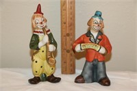 2 Clown Figurines