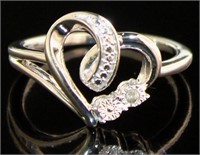 Beautiful Natural Diamond Accented Heart Ring