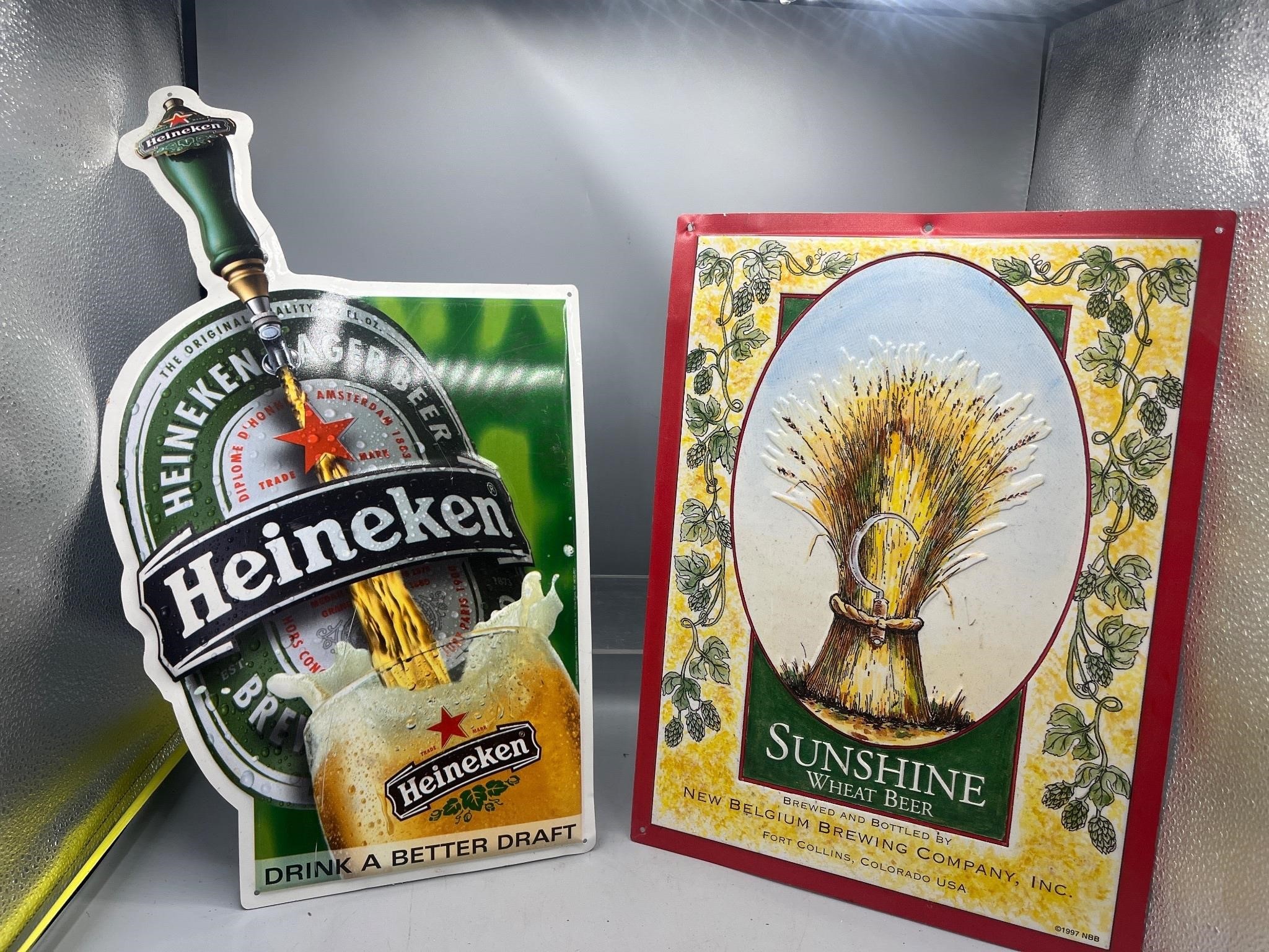 Heineken & New Belgium Beer signs