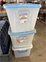 (3) Plastic Totes with Lids