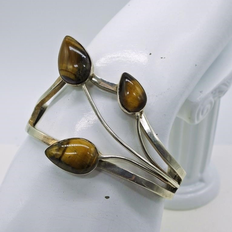 TIGERS EYE CUFF BRACELET-STERLING