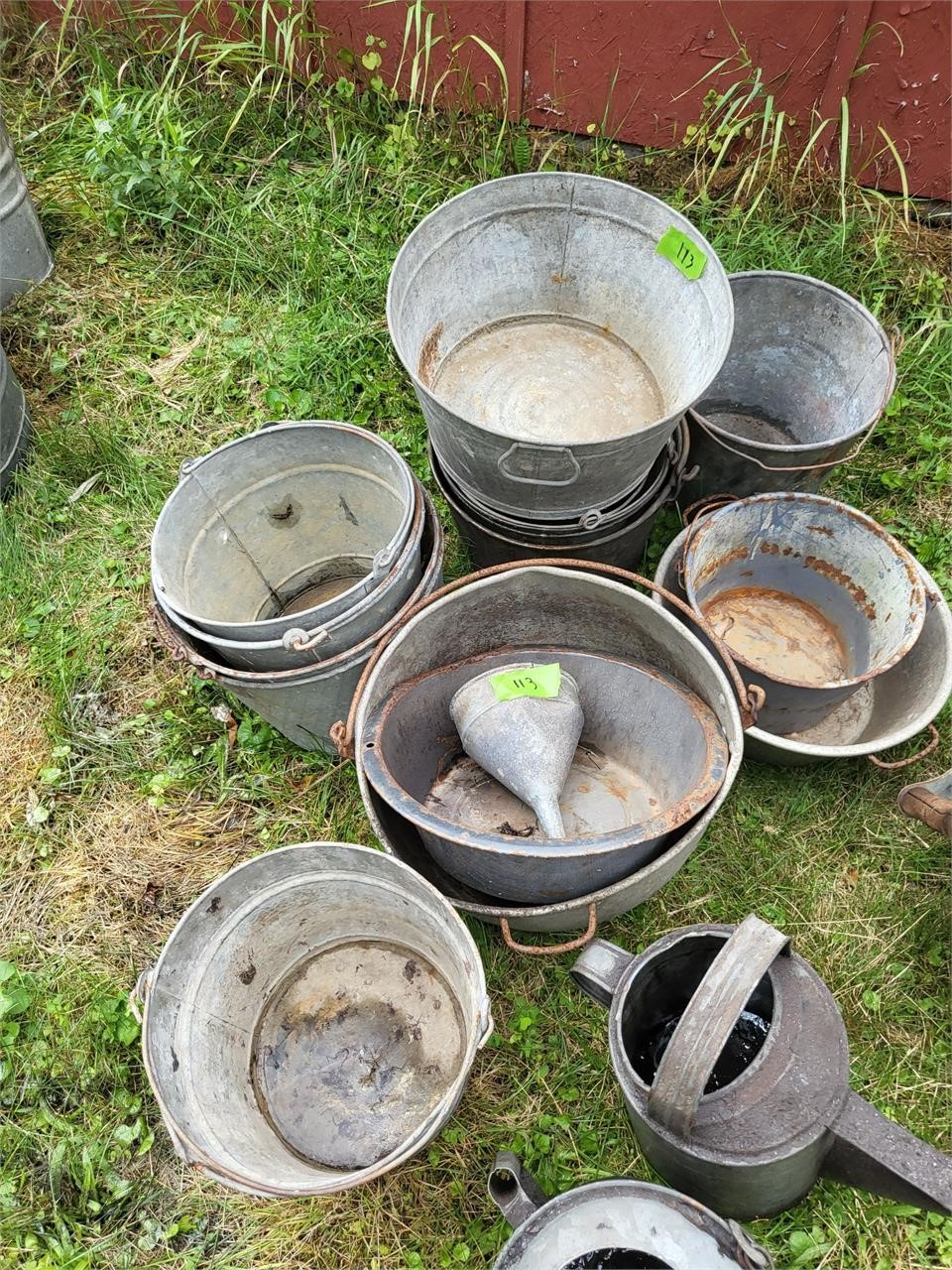 Large lot of galvanized ware