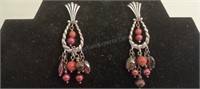 Sterling Silver and Beaded Earrings