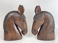 Carved Wooden Horse Heads