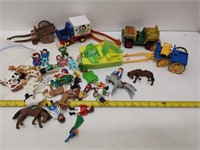 lot of playmobil toys as found