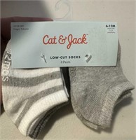 6pr Cat & Jack 6-12m Boys Infant Low Cut Socks
