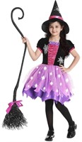 Size:(M) Fooecor Light-Up Witch Dress,Purple Hallo