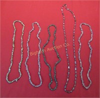 Necklaces: Various Stones & Sizes, 5pc Lot