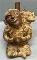 Peruvian Pre-Columbian Style Signed Figural Pot
