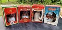 Budweiser collector's steins. 2004, 2005, 2006 &