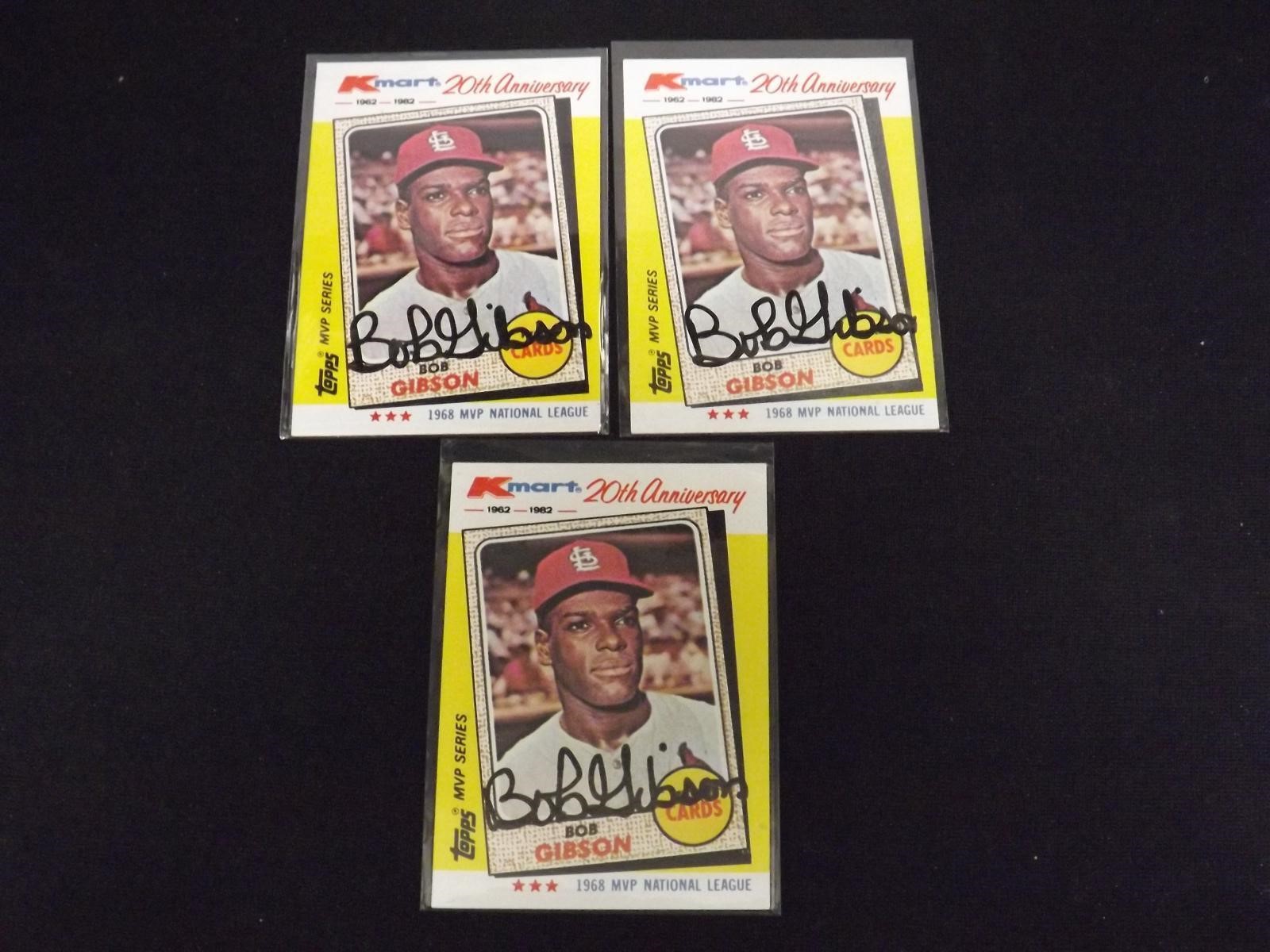 AMAZING BOB GIBSON AUTOGRAPH CARD LOT COA